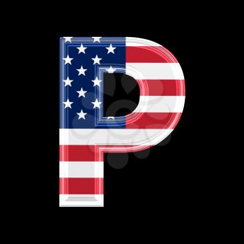 Royalty Free Clipart Image of an American Flag 'P'