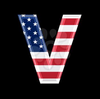 Royalty Free Clipart Image of an American Flag 'V'