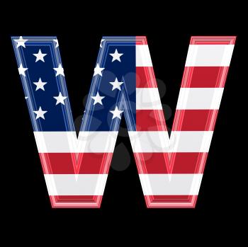 Royalty Free Clipart Image of an American Flag 'W'