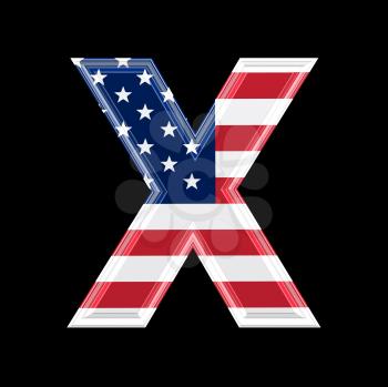 Royalty Free Clipart Image of an American Flag 'X'