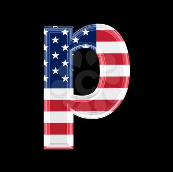 Royalty Free Clipart Image of an American Flag 'p'