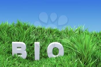 Royalty Free Clipart Image of a Bio in Grass