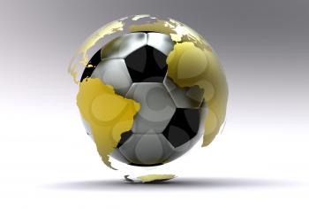 Royalty Free Clipart Image of a Soccer Earth