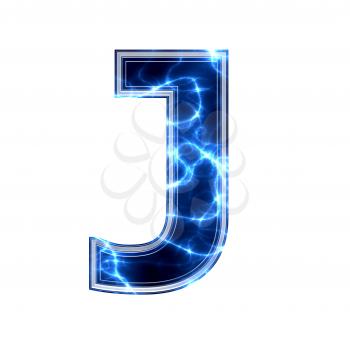 electric 3d letter isolated on a white background - j