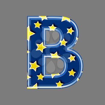 3d letter with star pattern - B