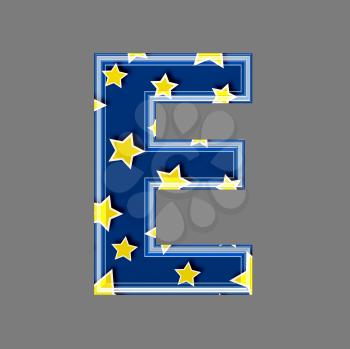 3d letter with star pattern - E