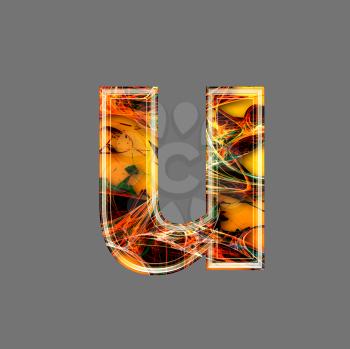 futuristic 3d letter u
