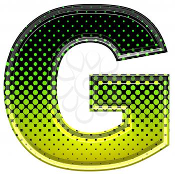 Halftone 3d upper-case letter g