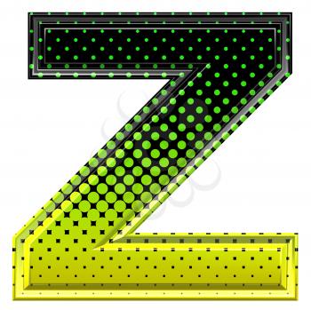 Halftone 3d upper-case letter z