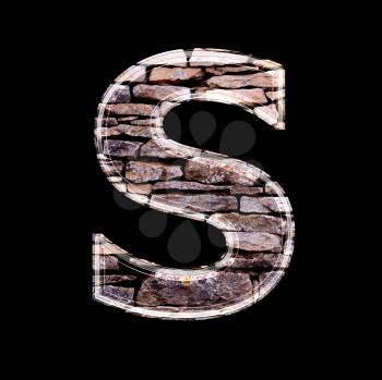 Stone wall 3d letter s