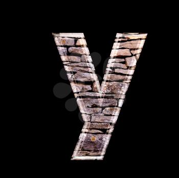 Stone wall 3d letter y