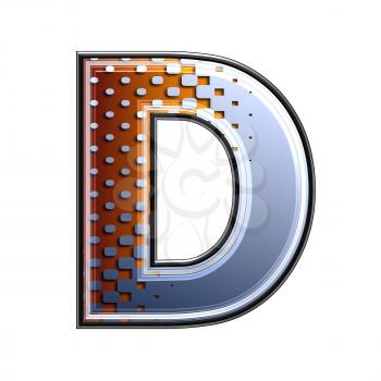 3d letter with abstract texture - d