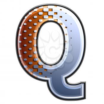 3d letter with abstract texture - q