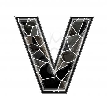 Abstract 3d letter with stone wall texture - V