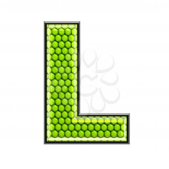 Abstract 3d letter with reptile skin texture - L