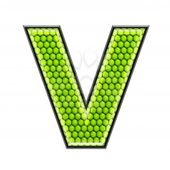 Abstract 3d letter with reptile skin texture - V