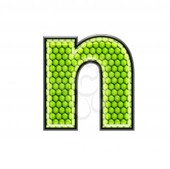 Abstract 3d letter with reptile skin texture - N