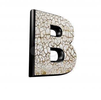 abstract 3d letter with dry ground texture - B