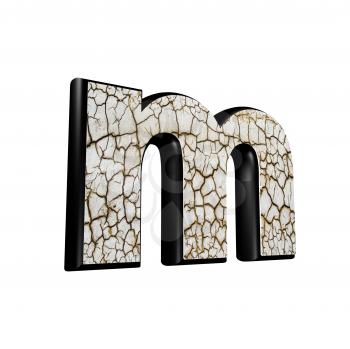abstract 3d letter with dry ground texture - M