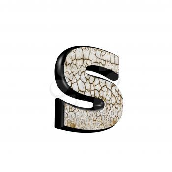 abstract 3d letter with dry ground texture - S