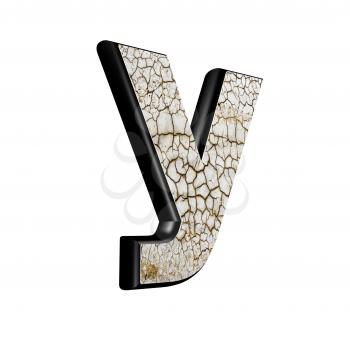 abstract 3d letter with dry ground texture - Y