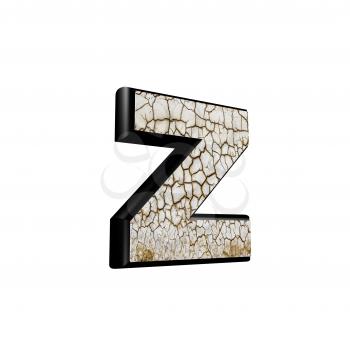abstract 3d letter with dry ground texture - Z