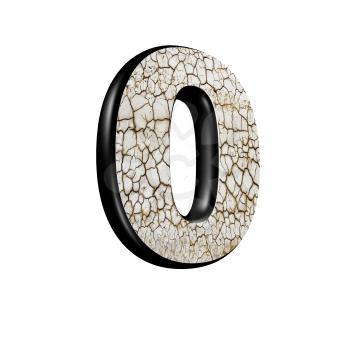 abstract 3d digit with dry ground texture - 0