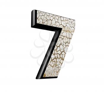 abstract 3d digit with dry ground texture - 7