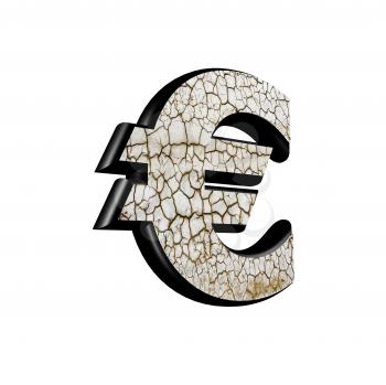 abstract 3d letter with dry ground texture - dollar currency sign