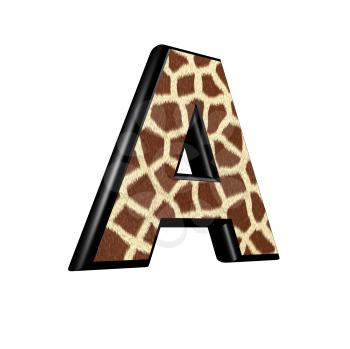 3d letter with giraffe fur texture - A