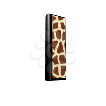 3d letter with giraffe fur texture - I