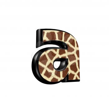 3d letter with giraffe fur texture - a