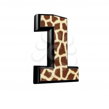 3d digit  with giraffe fur texture - 1