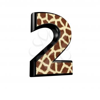 3d digit  with giraffe fur texture - 2