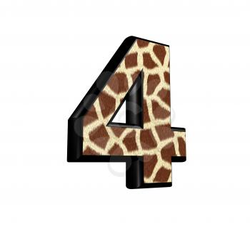 3d digit  with giraffe fur texture - 4