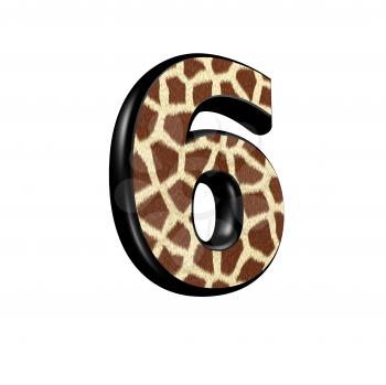 3d digit  with giraffe fur texture - 6