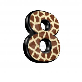 3d digit with giraffe fur texture - 8