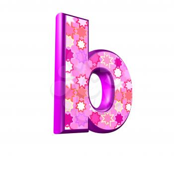 3d pink letter isolated on a white background - b