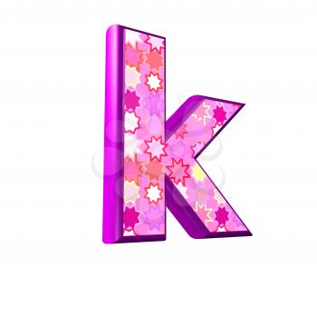 3d pink letter isolated on a white background - k