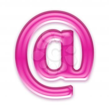 pink jelly mail sign isolated on white background