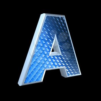abstract 3d letter with blue pattern texture - A