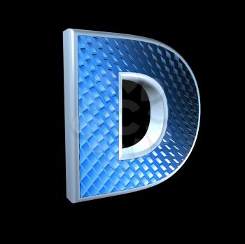 abstract 3d letter with blue pattern texture - D