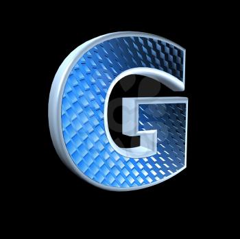 abstract 3d letter with blue pattern texture - G