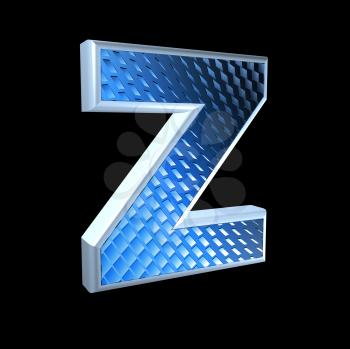 abstract 3d letter with blue pattern texture - Z