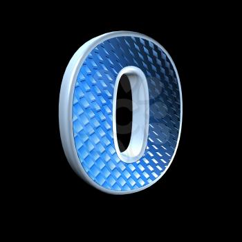 abstract 3d digit with blue pattern texture - 0