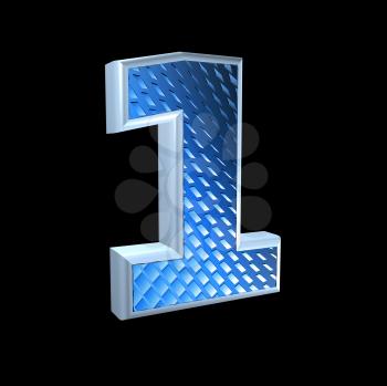 abstract 3d digit with blue pattern texture - 1
