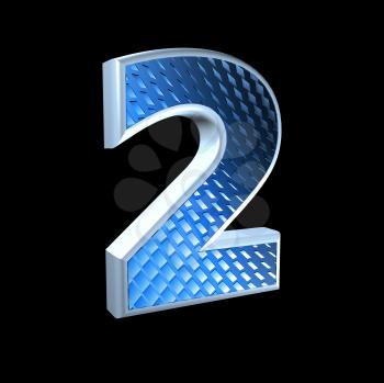 abstract 3d digit with blue pattern texture - 2
