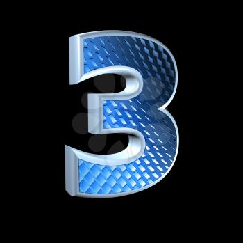 abstract 3d digit with blue pattern texture - 3