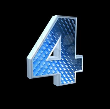 abstract 3d digit with blue pattern texture - 4