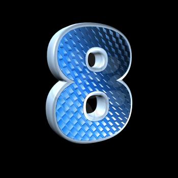 abstract 3d digit with blue pattern texture - 8